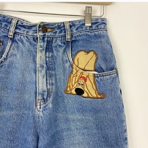 Rare 90s Cartoon Vintage Dog Stitched Jeans